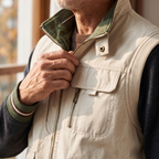 Harlan utility vest in Beige/green 3