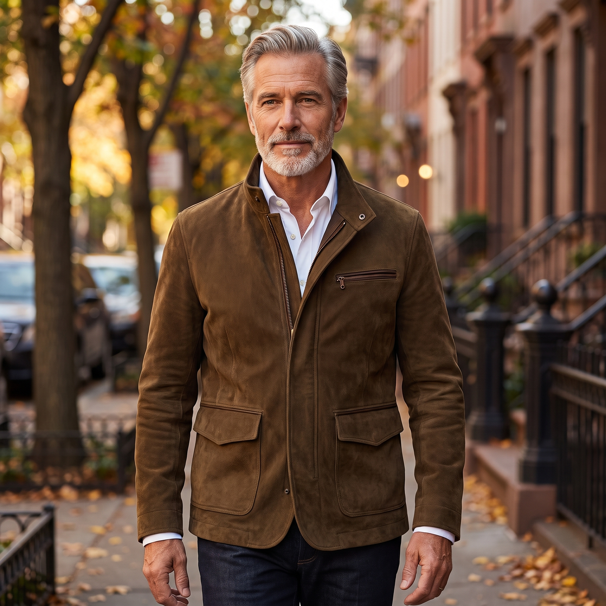 Whitmore suede field jacket in Brown 2