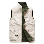 Harlan utility vest in Beige/green 1