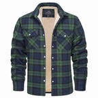 Callum flannel shirt jacket in Green 1
