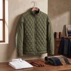Everett quilted bomber jacket in Olive 5