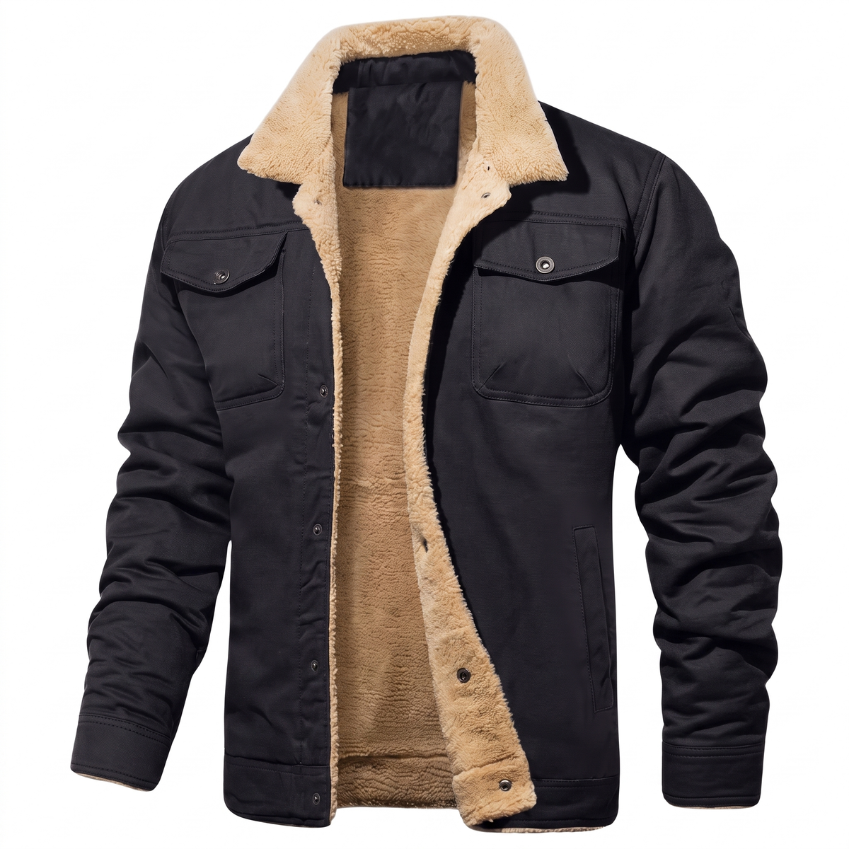 Lennox sherpa lined jacket in Black 1