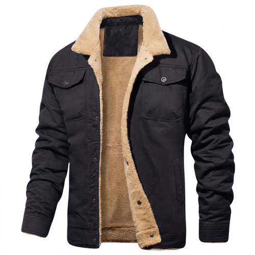 Lennox sherpa lined jacket in Black 1