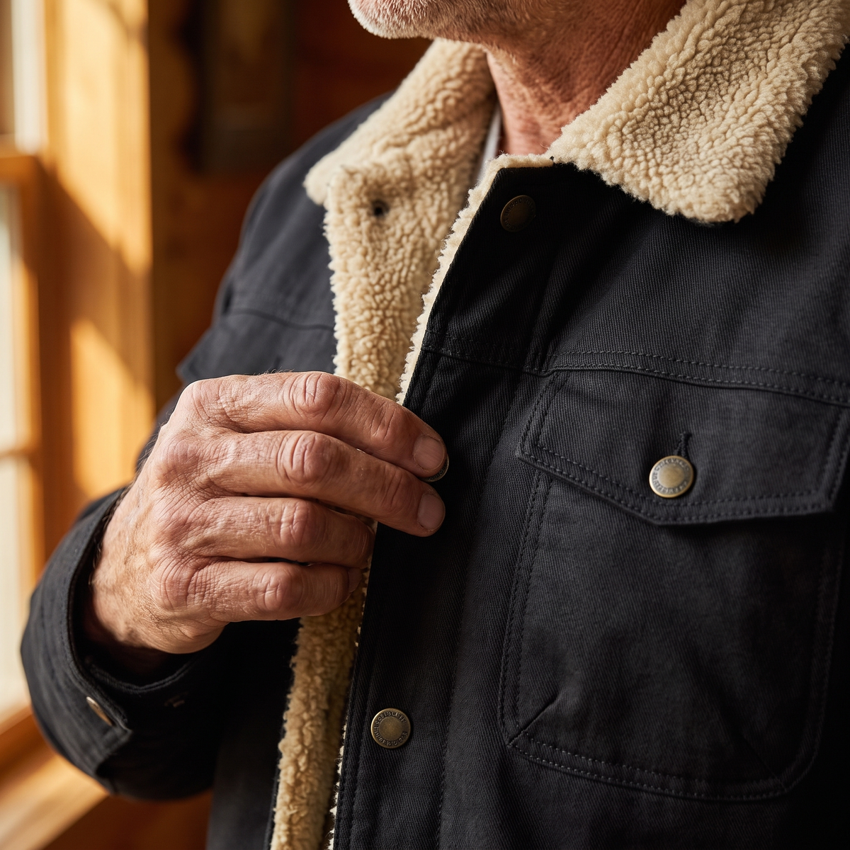 Lennox sherpa lined jacket in Black 3