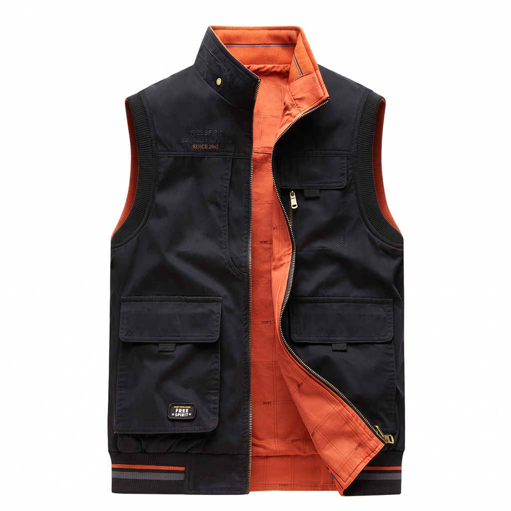 Harlan utility vest in Black/orange 1