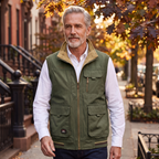 Harlan utility vest in Green/khaki 2
