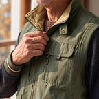 Harlan utility vest in Green/khaki 3