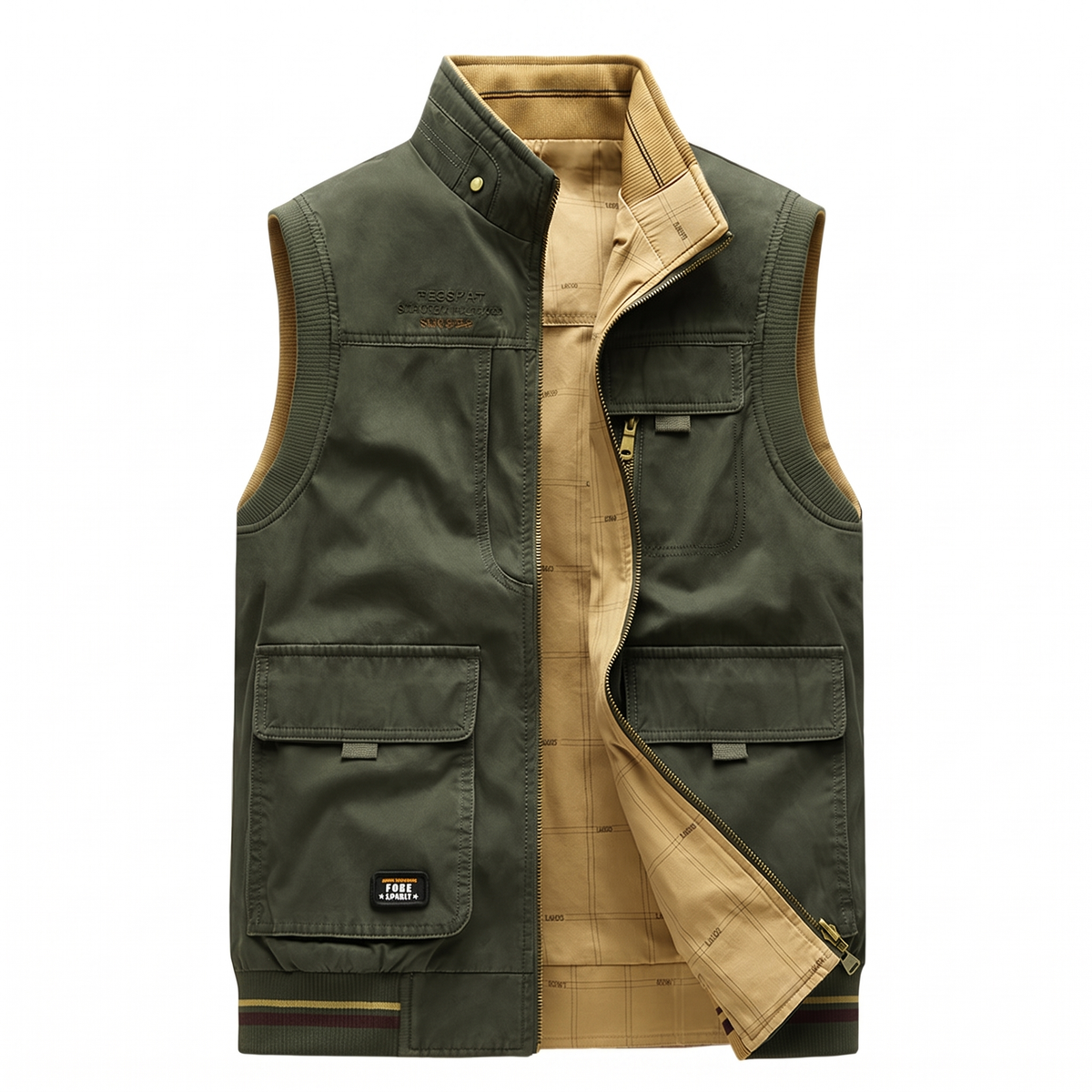 Harlan utility vest in Green/khaki 1