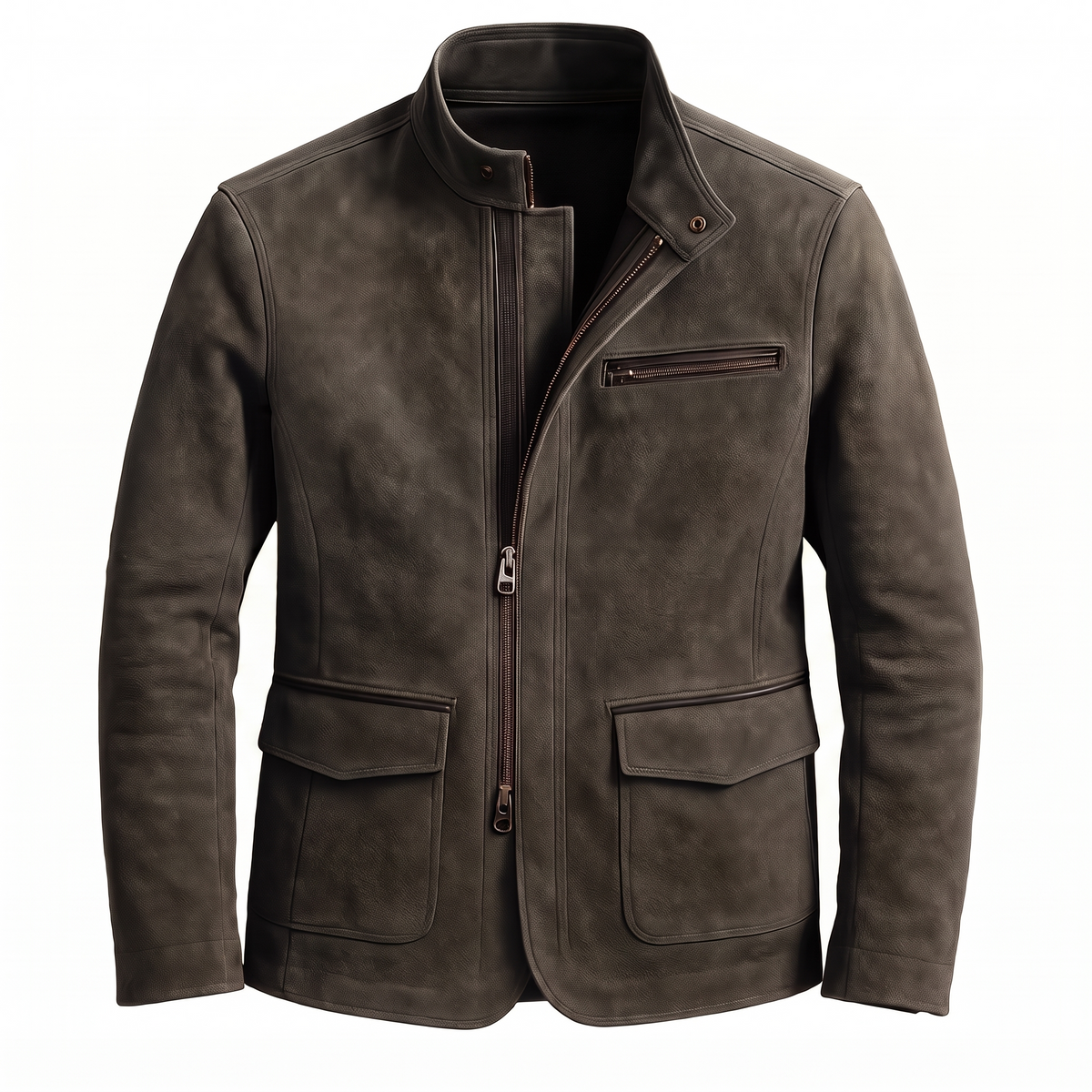 Whitmore suede field jacket in Gray 1