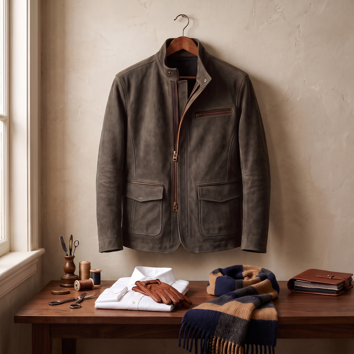 Whitmore suede field jacket in Gray 5