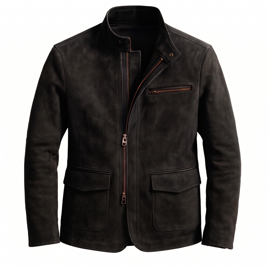 Whitmore suede field jacket in Black 1