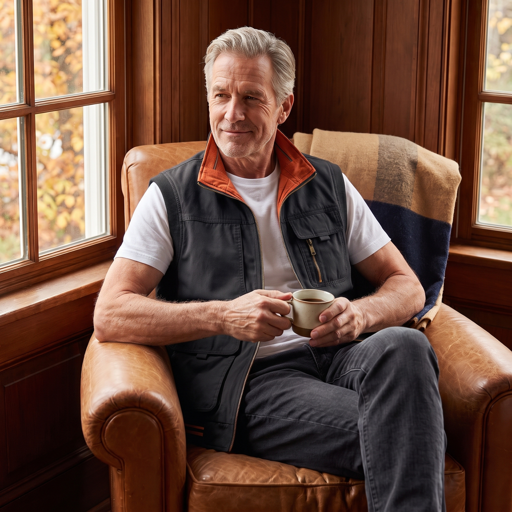Harlan utility vest in Black/orange 4