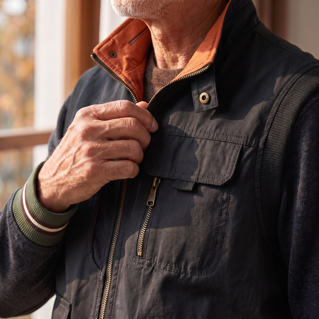 Harlan utility vest in Black/orange 3