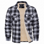 Callum flannel shirt jacket in Black 1