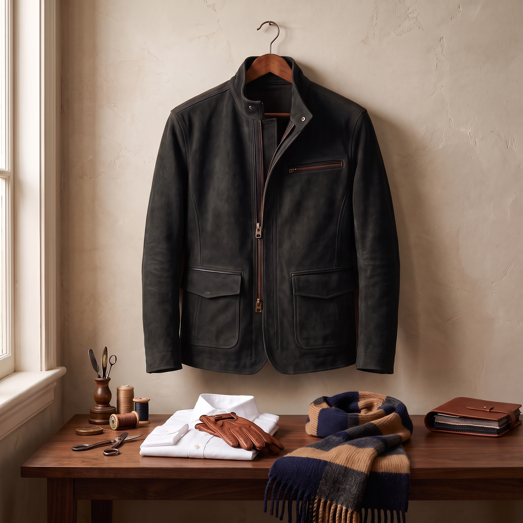 Whitmore suede field jacket in Black 5