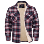 Callum flannel shirt jacket in Red 1