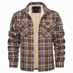 Callum flannel shirt jacket in Brown 1