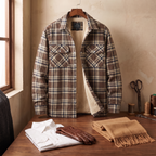 Callum flannel shirt jacket in Brown 5