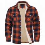 Callum flannel shirt jacket in Orange 1
