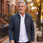 Everett quilted bomber jacket in Blue 2