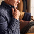 Everett quilted bomber jacket in Blue 3