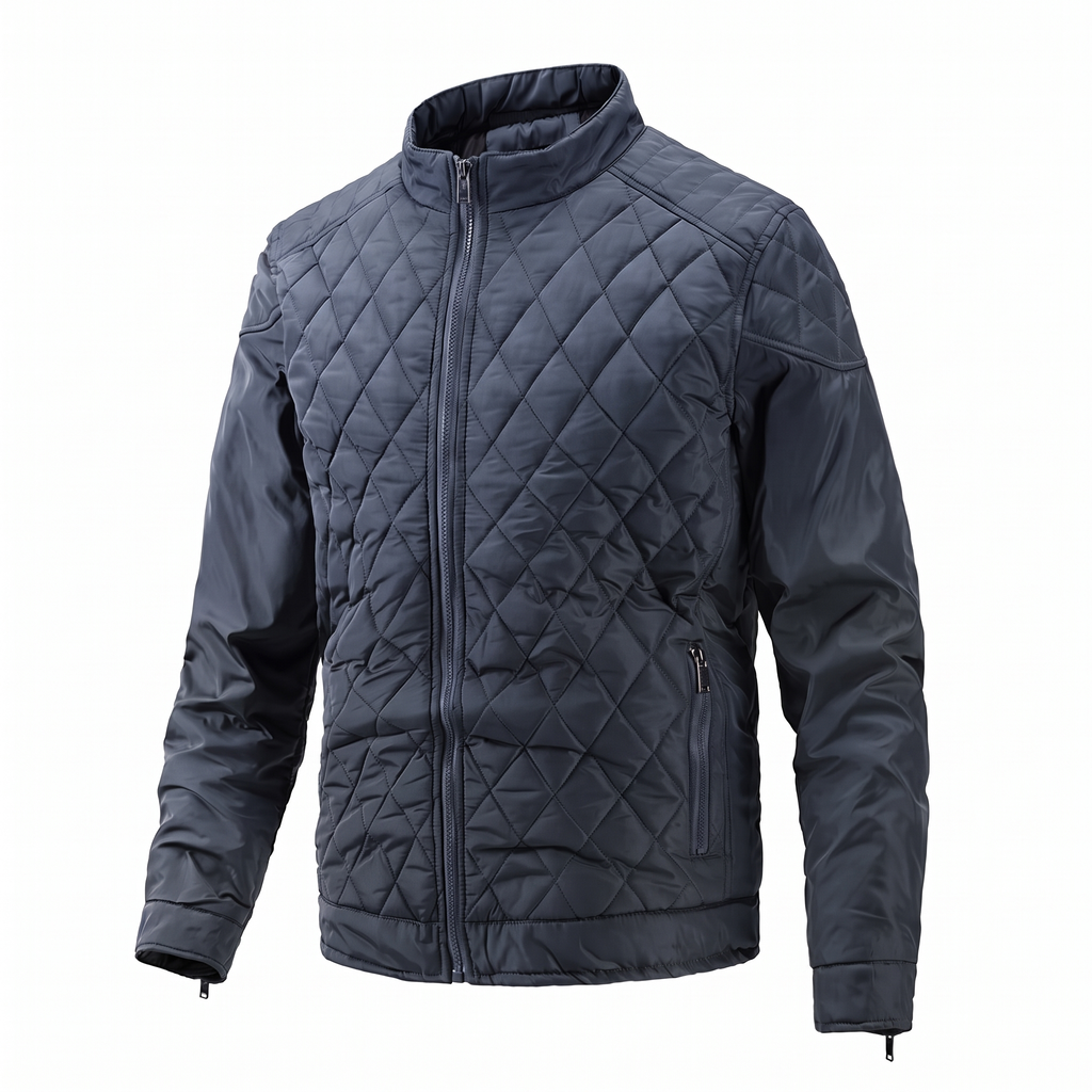 Everett quilted bomber jacket in Blue 1