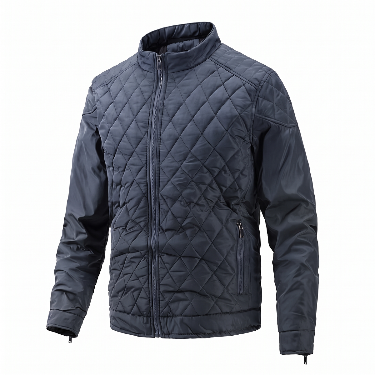 Everett quilted bomber jacket in Blue 1