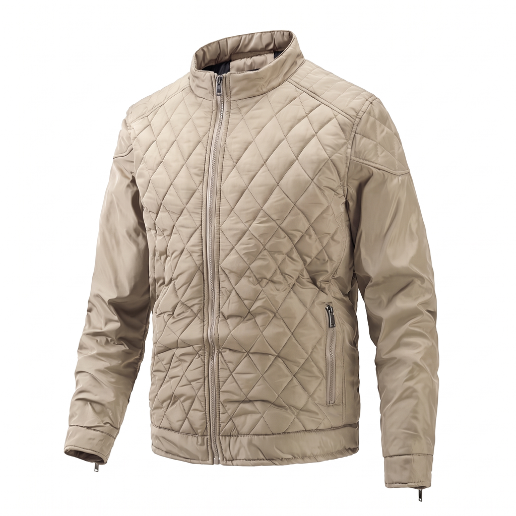 Everett quilted bomber jacket in Beige 1