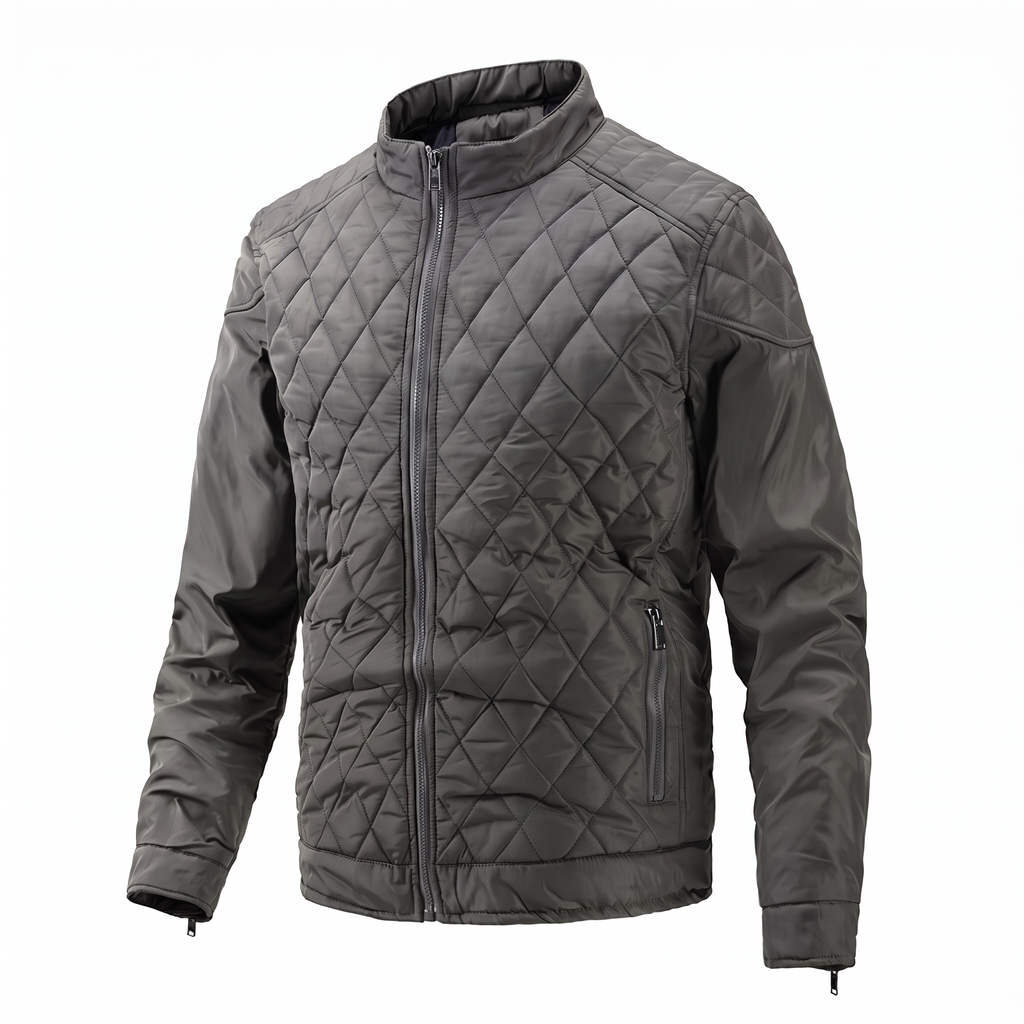 Everett quilted bomber jacket in Grey 1