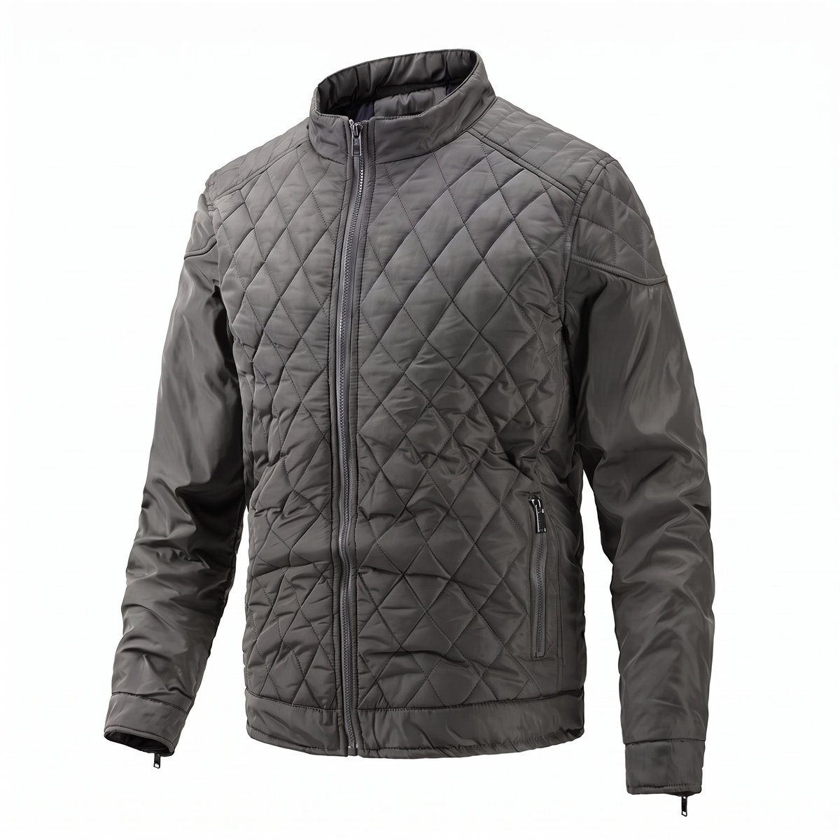 Everett quilted bomber jacket in Grey 1