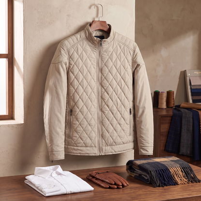 Everett quilted bomber jacket in Beige 5
