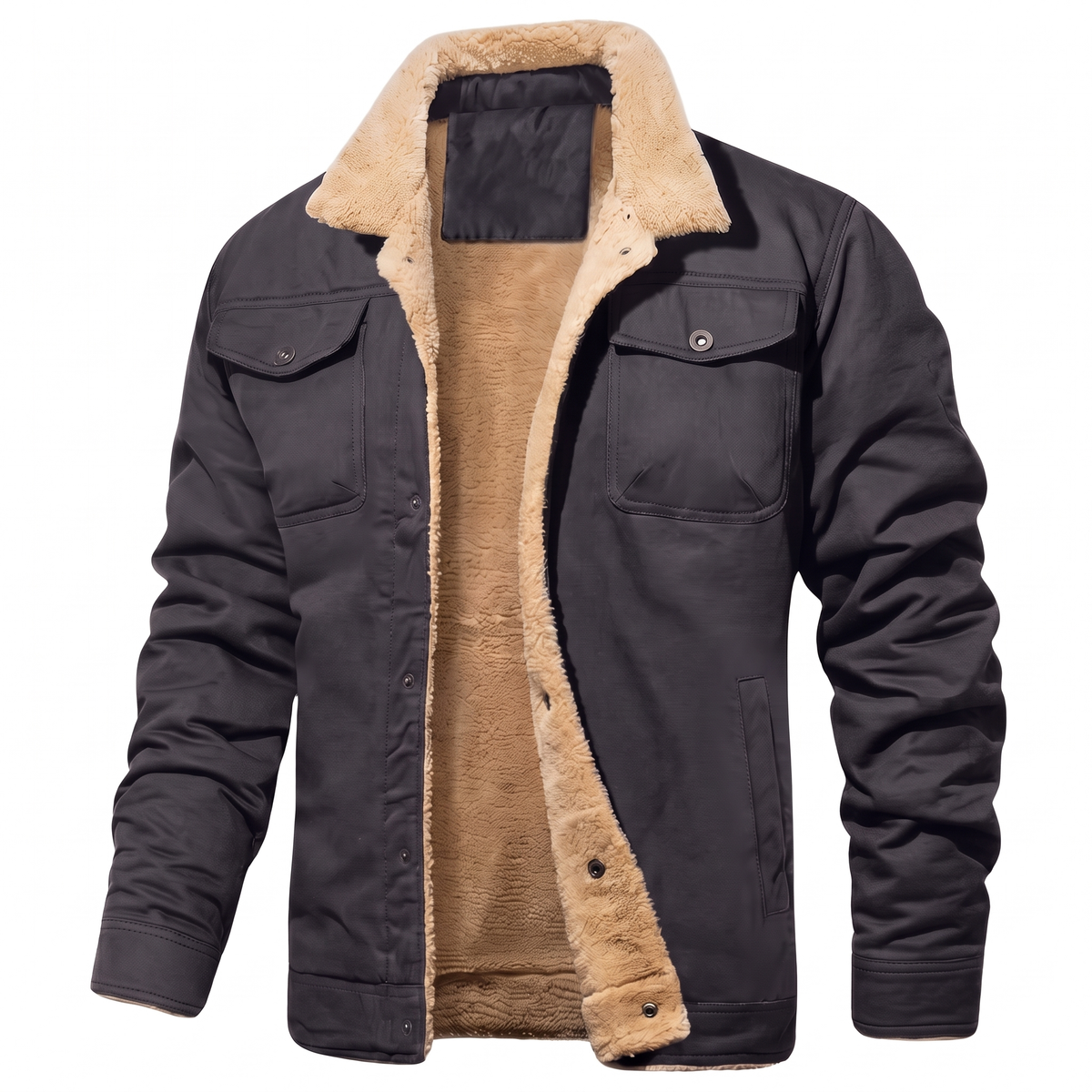 Lennox sherpa lined jacket in Dark Gray 1