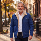 Lennox sherpa lined jacket in Blue 2