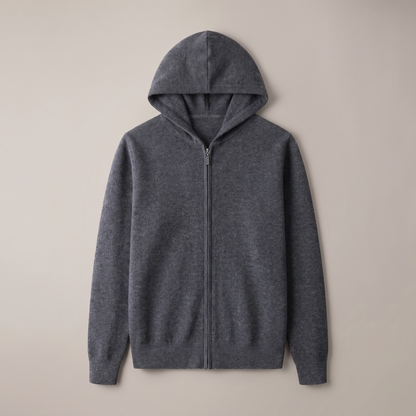 Men's knit zip-up hoodie hero