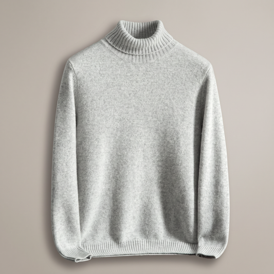 Men's knit turtleneck sweater hero