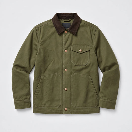 Holloway corduroy-collar work jacket in Army Green 1