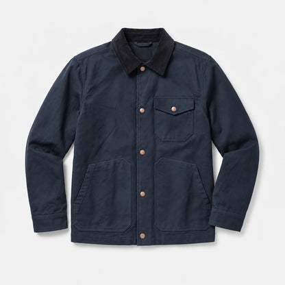 Holloway corduroy-collar work jacket in Navy Blue 1
