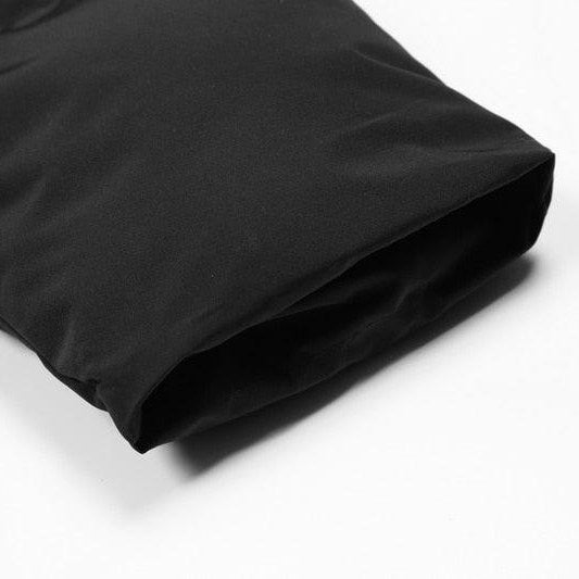 Close view of the sleeve cuff and quilted panels
