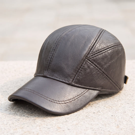 Jasper leather baseball cap in Dark Brown 1