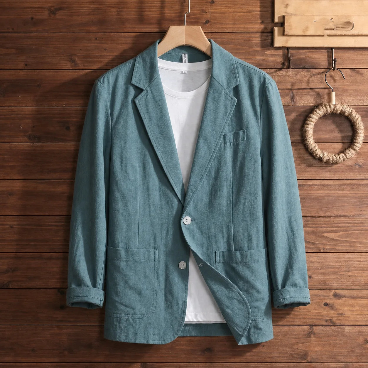 Linen Breeze Blazer in Blue