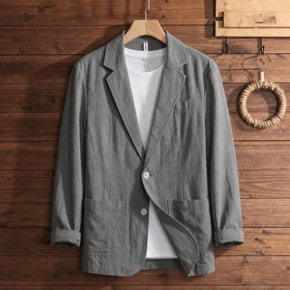 Linen Breeze Blazer in Grey