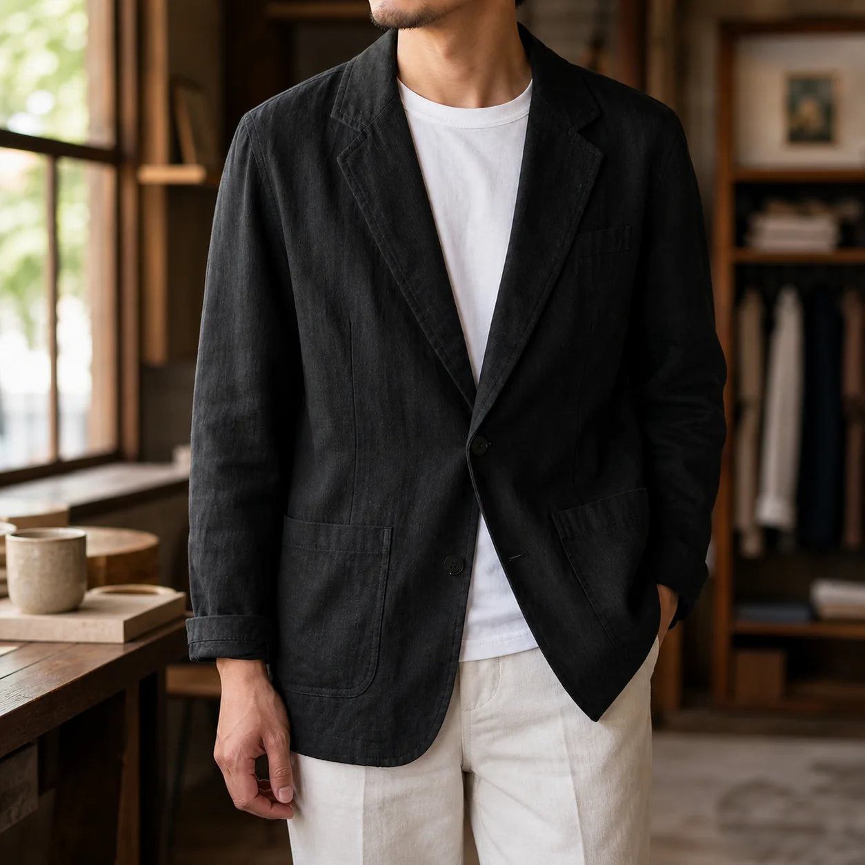 Linen Breeze Blazer lifestyle photo