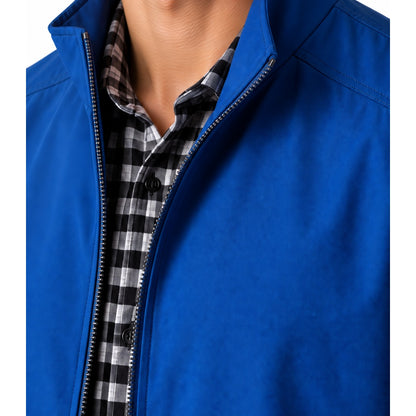 Maddox stand collar jacket collar and zip detail