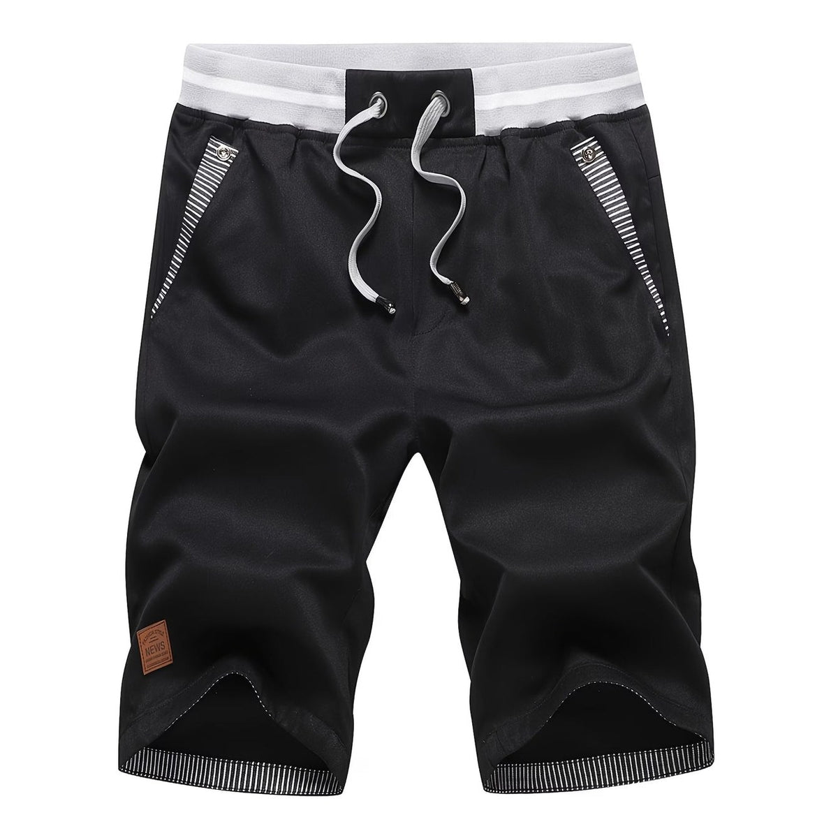 Men's chino-style cotton shorts in Black 1
