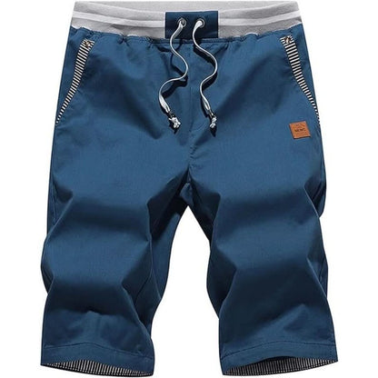 Men's chino-style cotton shorts in Blue 1