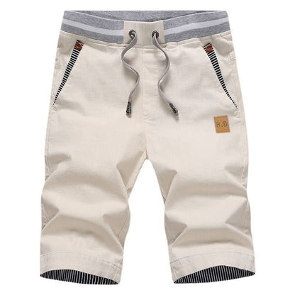 Men's chino-style cotton shorts in Cream 1