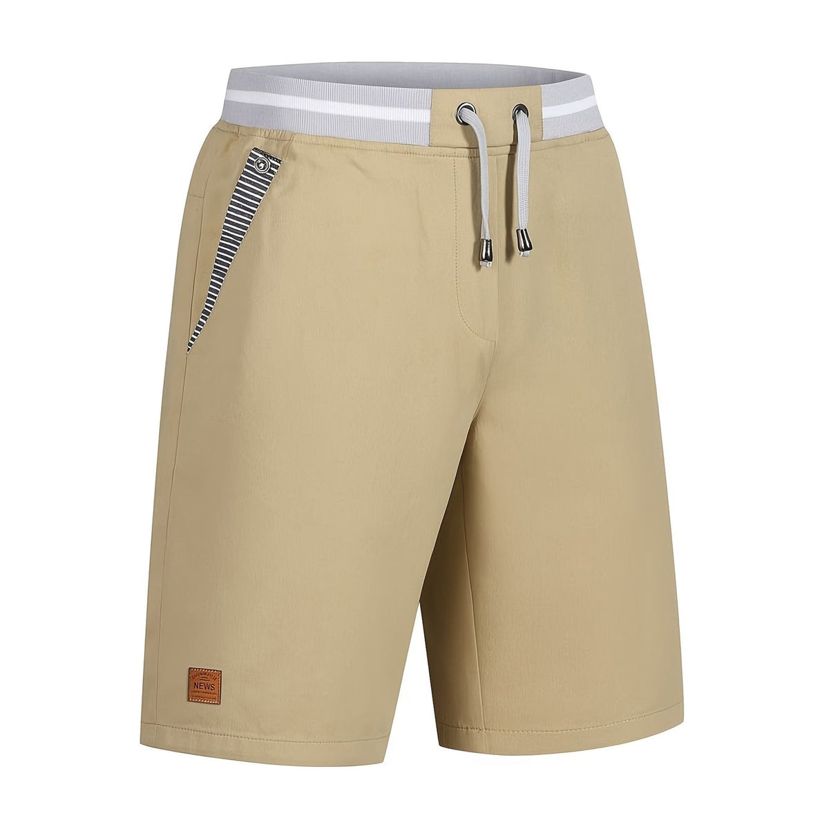 Men's chino-style cotton shorts in Khaki 1