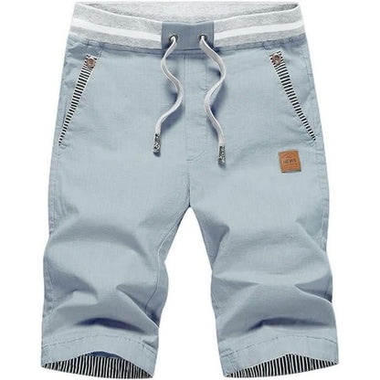 Men's chino-style cotton shorts in Stone Blue 1