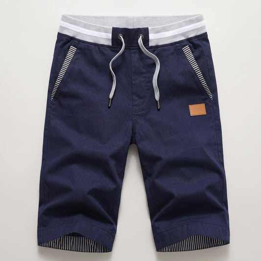 Men's chino-style cotton shorts in Navy 1