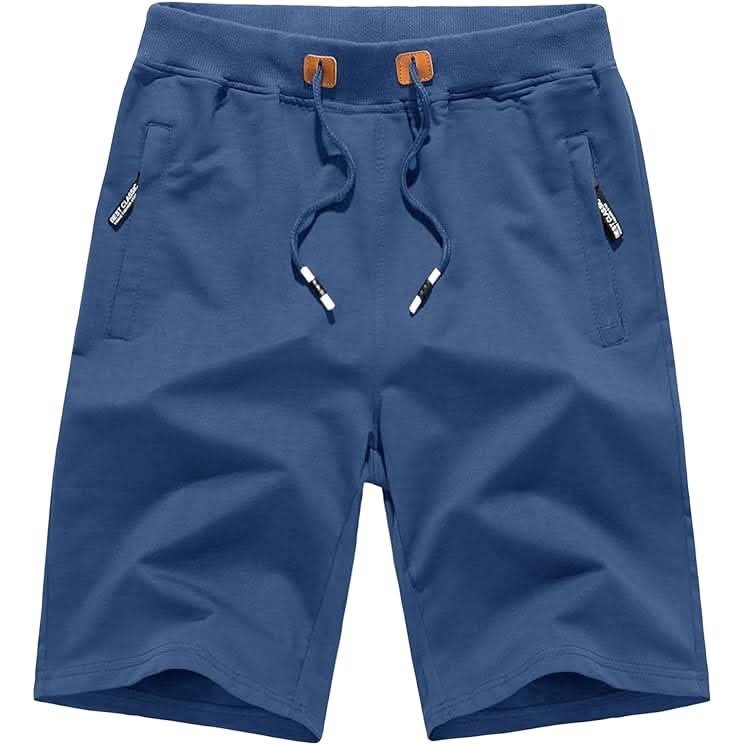 Men's cotton-blend drawstring shorts in Blue 1